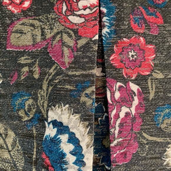 Loft Dark Floral Metallic Pleated Skater Skirt Sz 4 Dark Cottage Fairy Grunge - Picture 6 of 6